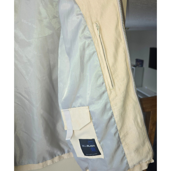 VINTAGE BILL BLASS Men's Beige Faux Sued Jacket Bomber Full Zip SIZE XXL - Picture 8 of 12